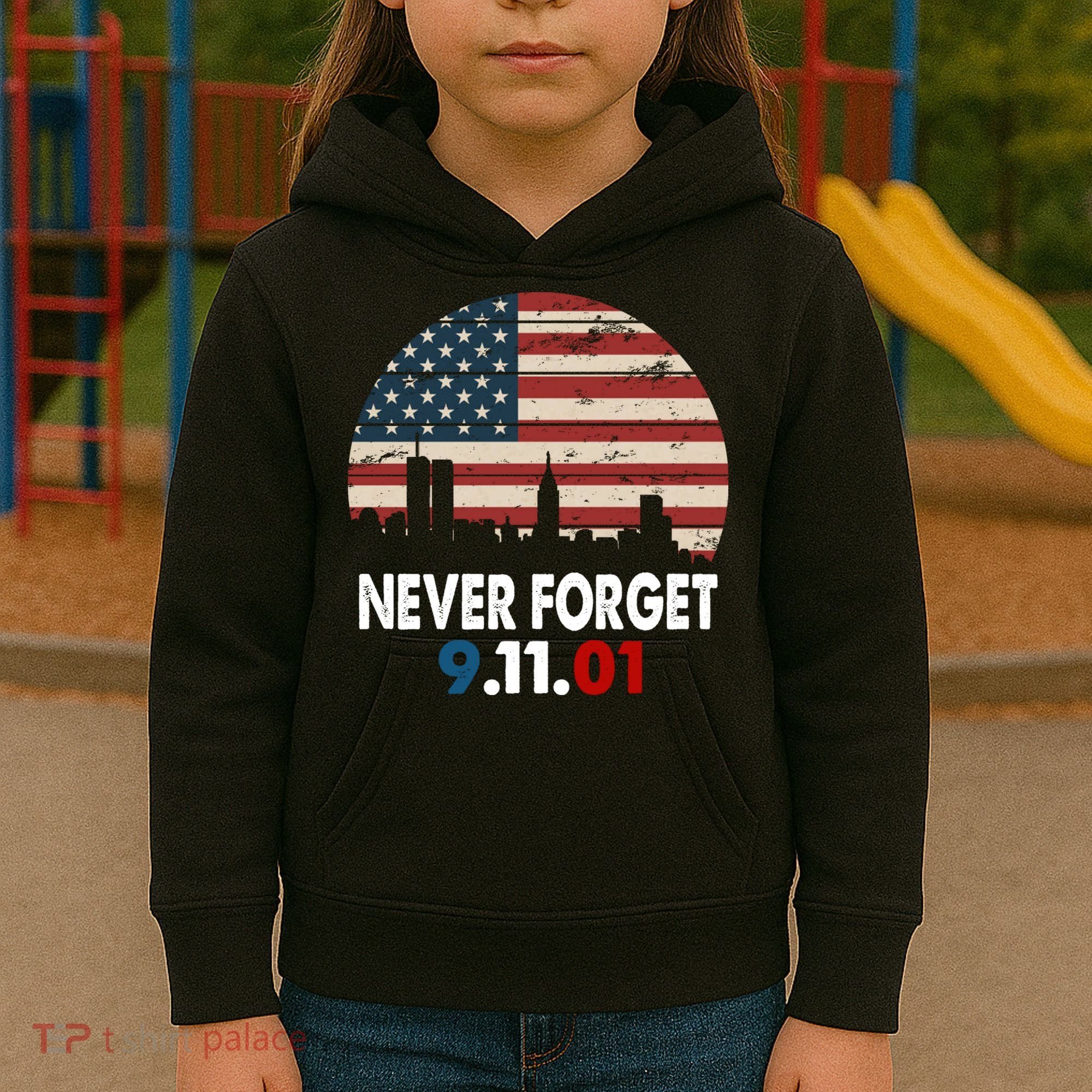 9.11.01 Never Forget 20th Anniversary Kids Hoodie