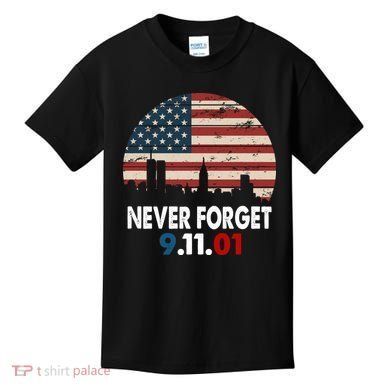 9.11.01 Never Forget 20th Anniversary Kids T-Shirt
