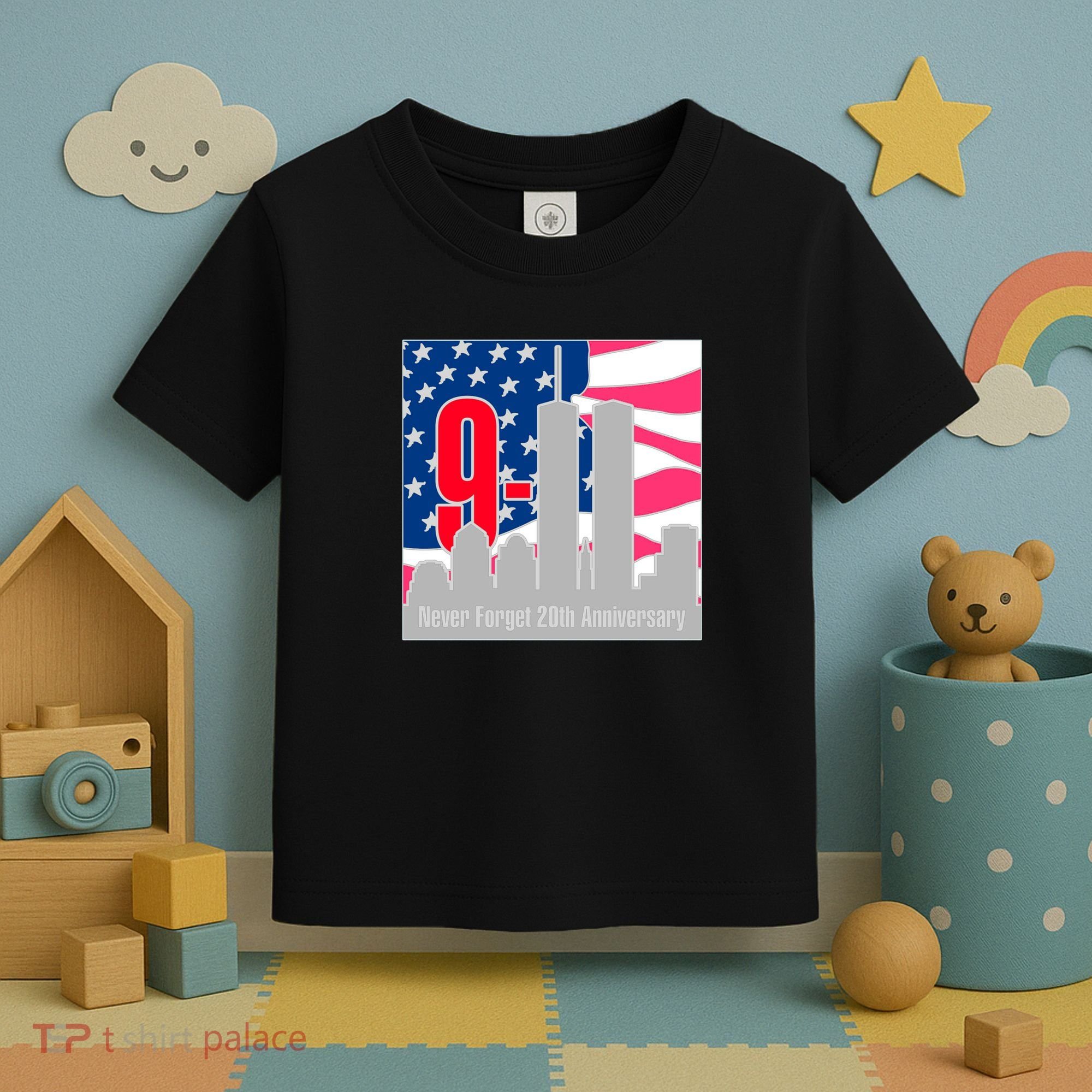 9/11 Never Forget 20th Anniversary Toddler T-Shirt
