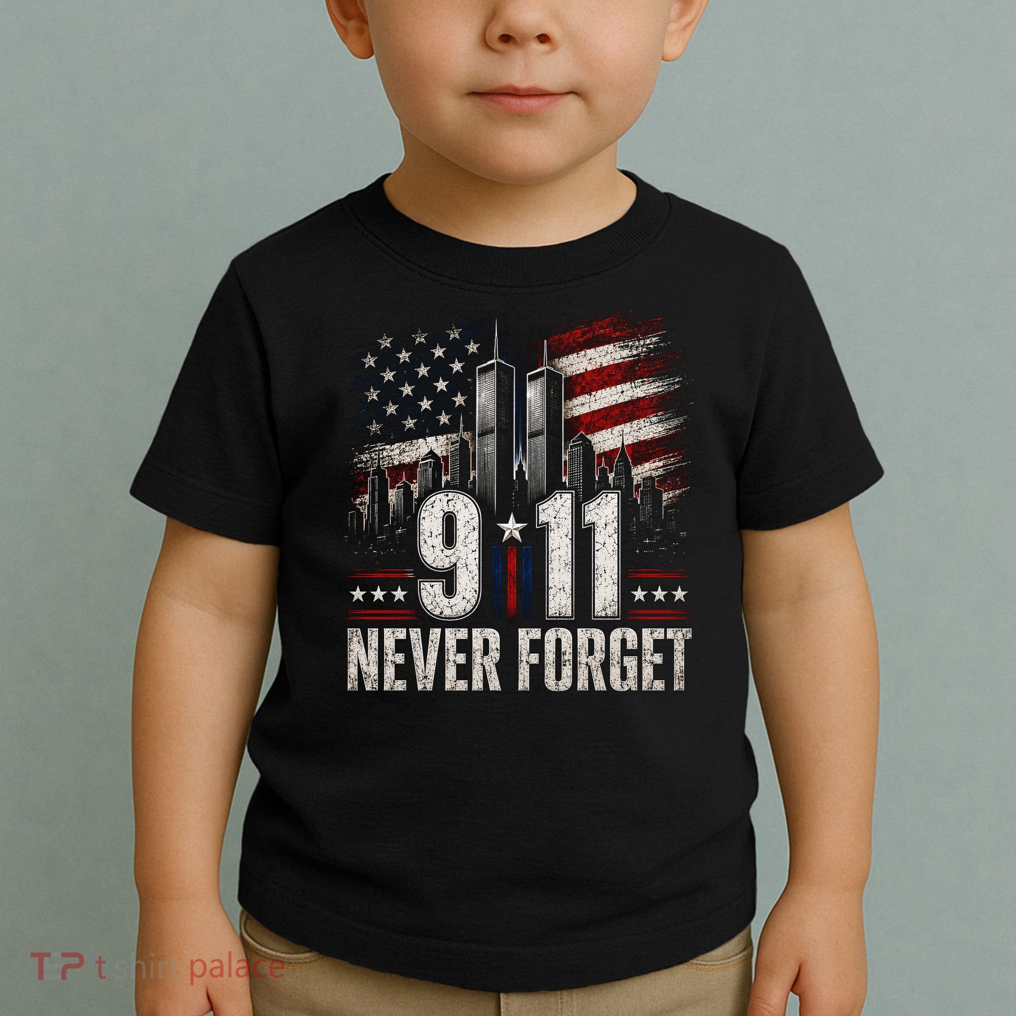 9/11 Never Forget American Flag Memorial Tribute 911 Toddler T-Shirt