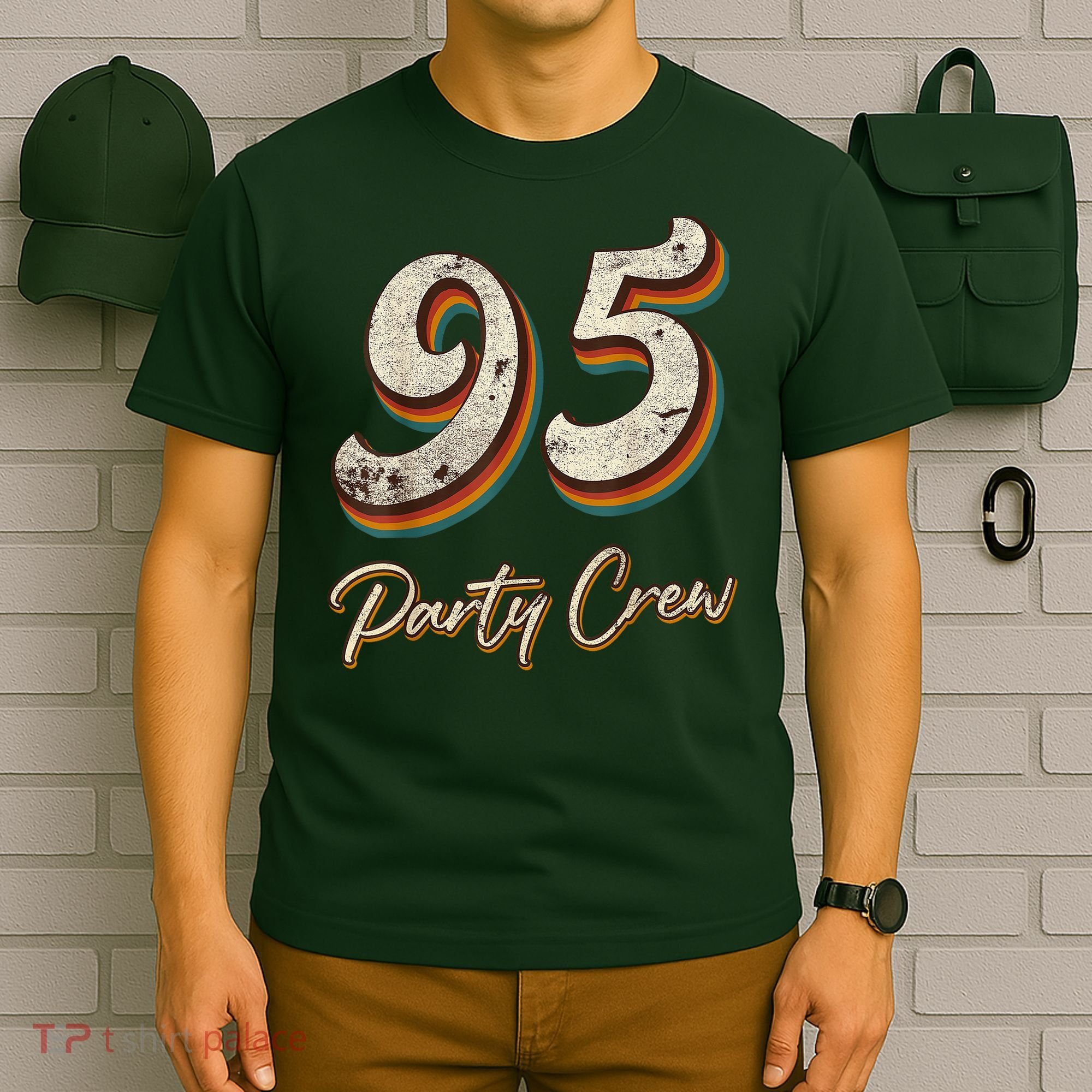 95 Party Crew - 95th Birthday Vintage Retro Style T-Shirt