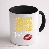 95 Party Crew Drinking Beer 95th Years Happy Birthday Red Lips Coffee Mug thumb 1