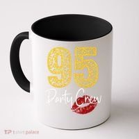 95 Party Crew Drinking Beer 95th Years Happy Birthday Red Lips Coffee Mug thumb 0