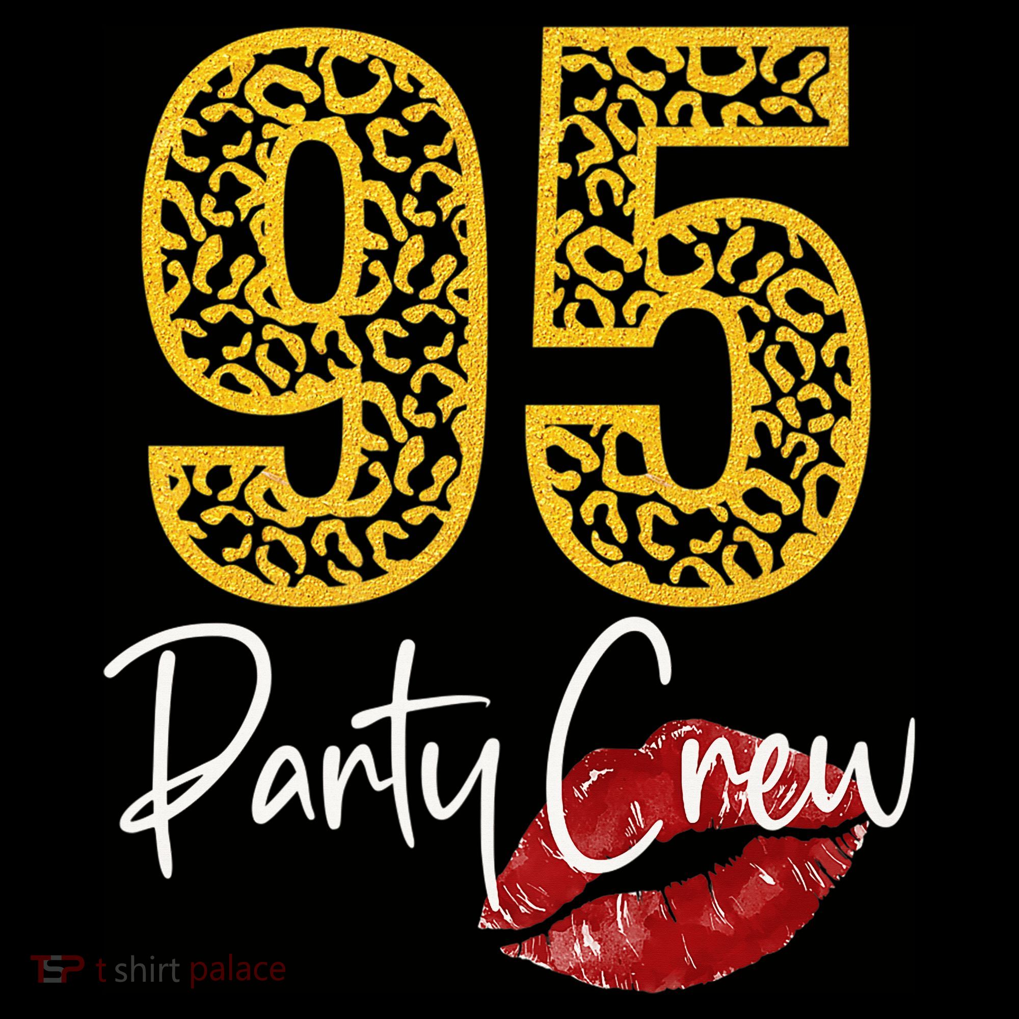 95 Party Crew Drinking Beer 95th Years Happy Birthday Red Lips Coffee Mug