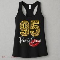 95 Party Crew Drinking Beer 95th Years Happy Birthday Red Lips Women's Tank Top thumb 3