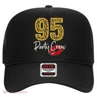 95 Party Crew Drinking Beer 95th Years Happy Birthday Red Lips Hat thumb 0