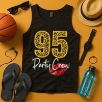 95 Party Crew Drinking Beer 95th Years Happy Birthday Red Lips Tank Top thumb 4