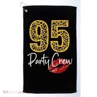 95 Party Crew Drinking Beer 95th Years Happy Birthday Red Lips Golf Towel thumb 0