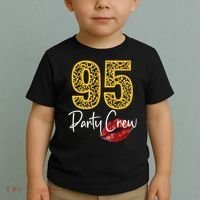 95 Party Crew Drinking Beer 95th Years Happy Birthday Red Lips Toddler T-Shirt thumb 2