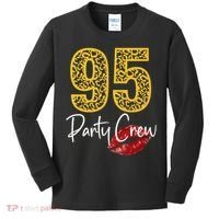 95 Party Crew Drinking Beer 95th Years Happy Birthday Red Lips Kids Long Sleeve Shirt thumb 0