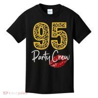 95 Party Crew Drinking Beer 95th Years Happy Birthday Red Lips Kids T-Shirt thumb 0
