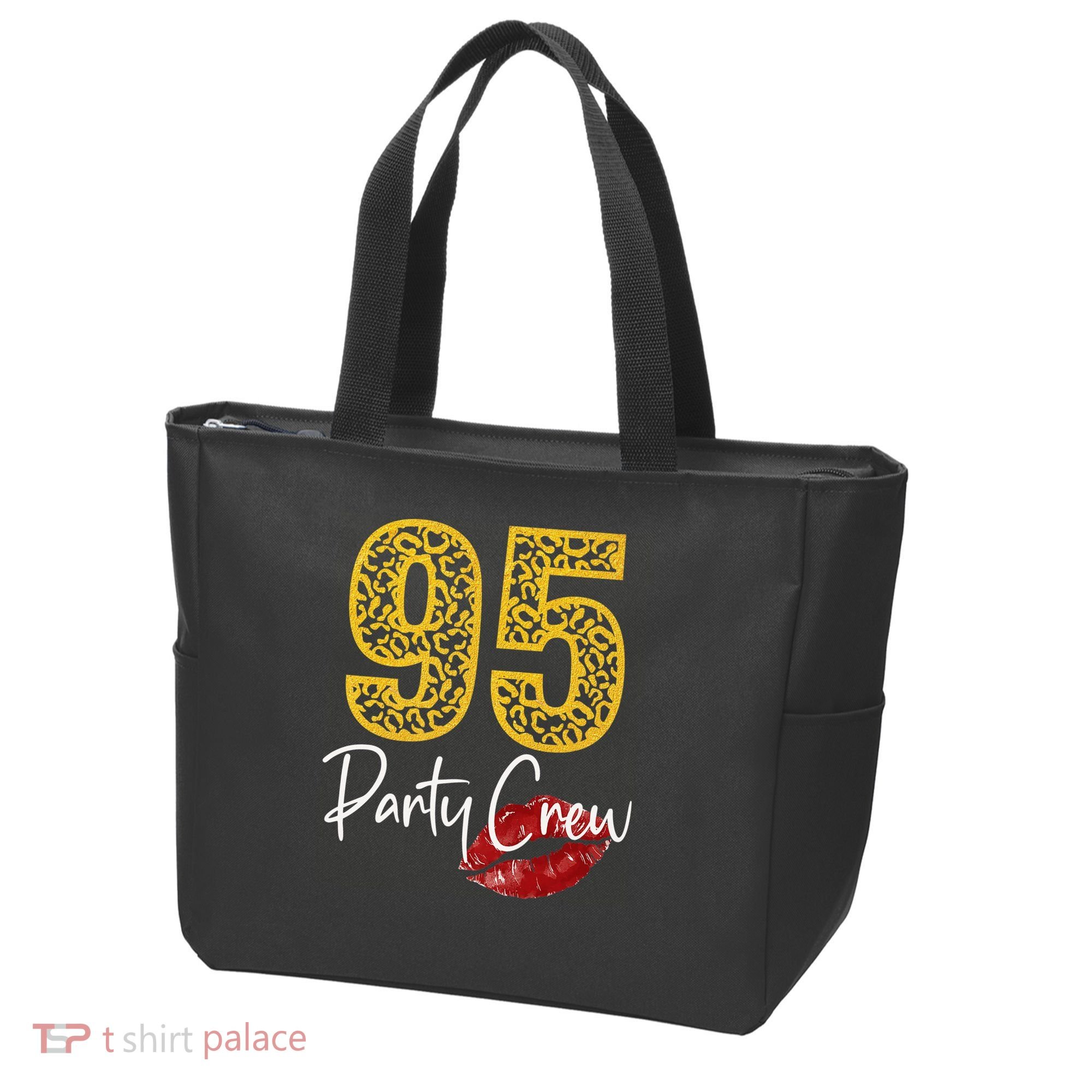 95 Party Crew Drinking Beer 95th Years Happy Birthday Red Lips Tote Bag