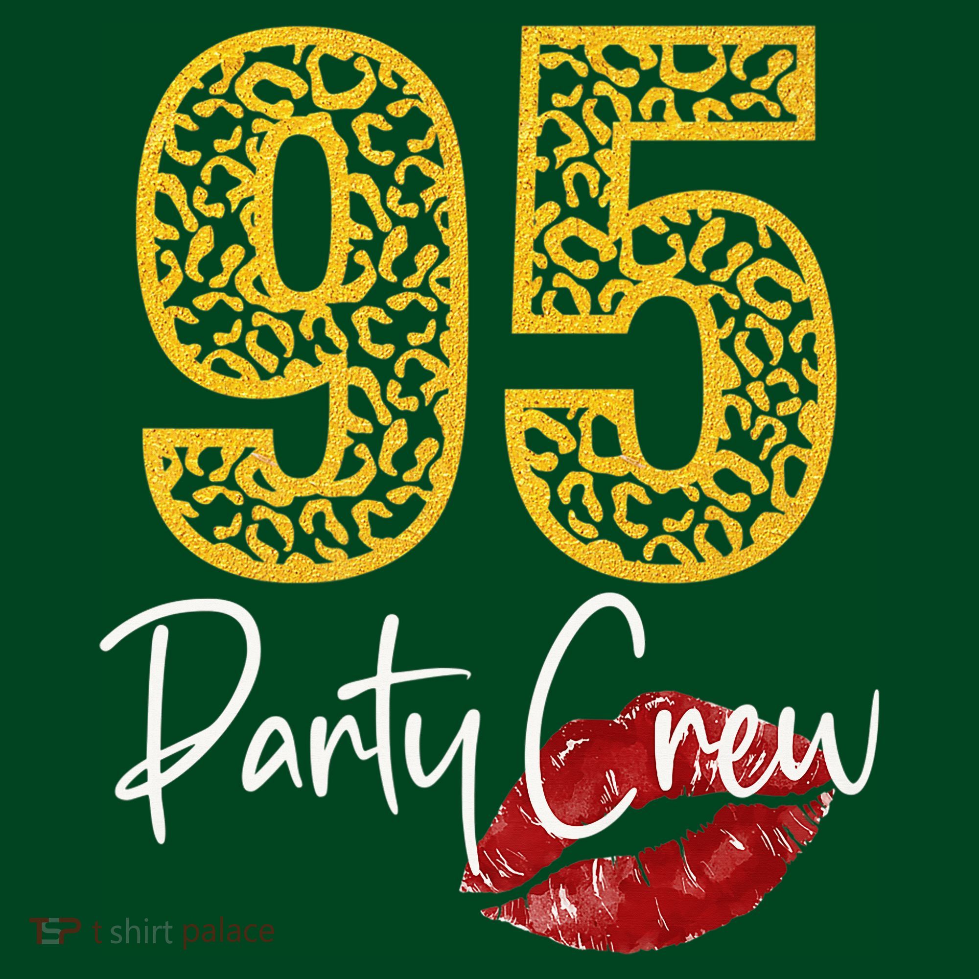 95 Party Crew Drinking Beer 95th Years Happy Birthday Red Lips Hoodie