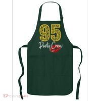 95 Party Crew Drinking Beer 95th Years Happy Birthday Red Lips Apron thumb 0