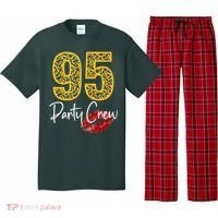95 Party Crew Drinking Beer 95th Years Happy Birthday Red Lips Pajama Set thumb 0