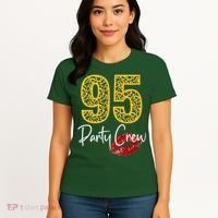 95 Party Crew Drinking Beer 95th Years Happy Birthday Red Lips Women's T-Shirt thumb 4