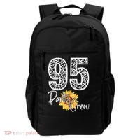 95 Party Crew Drinking Beer 95th Years Happy Birthday Sun Flower Backpack thumb 0