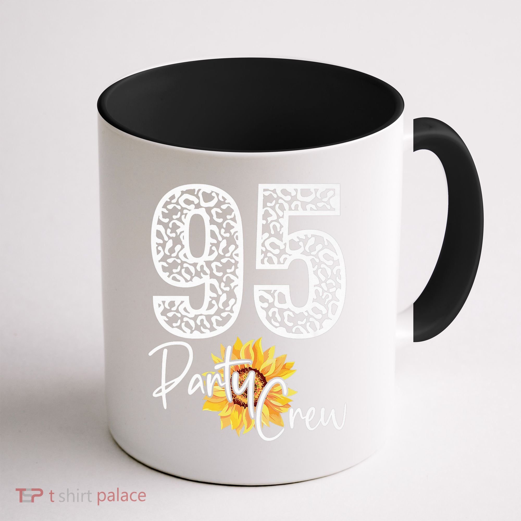 95 Party Crew Drinking Beer 95th Years Happy Birthday Sun Flower Coffee Mug
