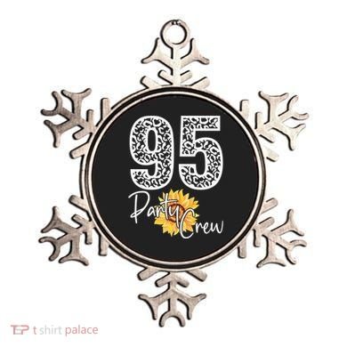95 Party Crew Drinking Beer 95th Years Happy Birthday Sun Flower Ornament