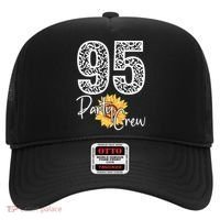 95 Party Crew Drinking Beer 95th Years Happy Birthday Sun Flower Hat thumb 0