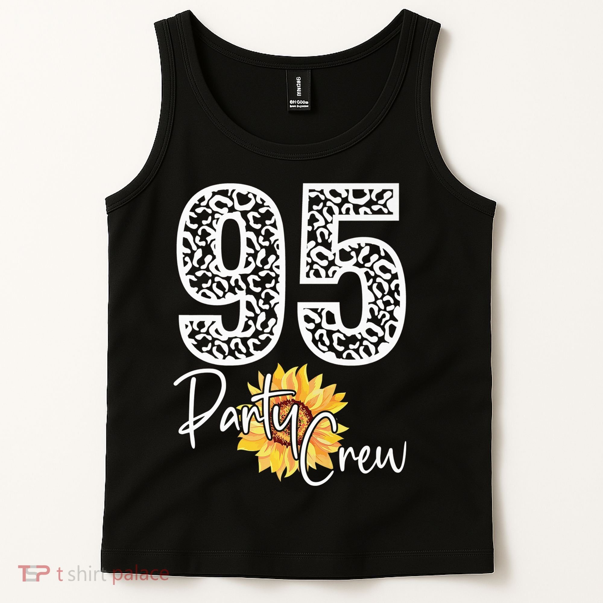 95 Party Crew Drinking Beer 95th Years Happy Birthday Sun Flower Tank Top