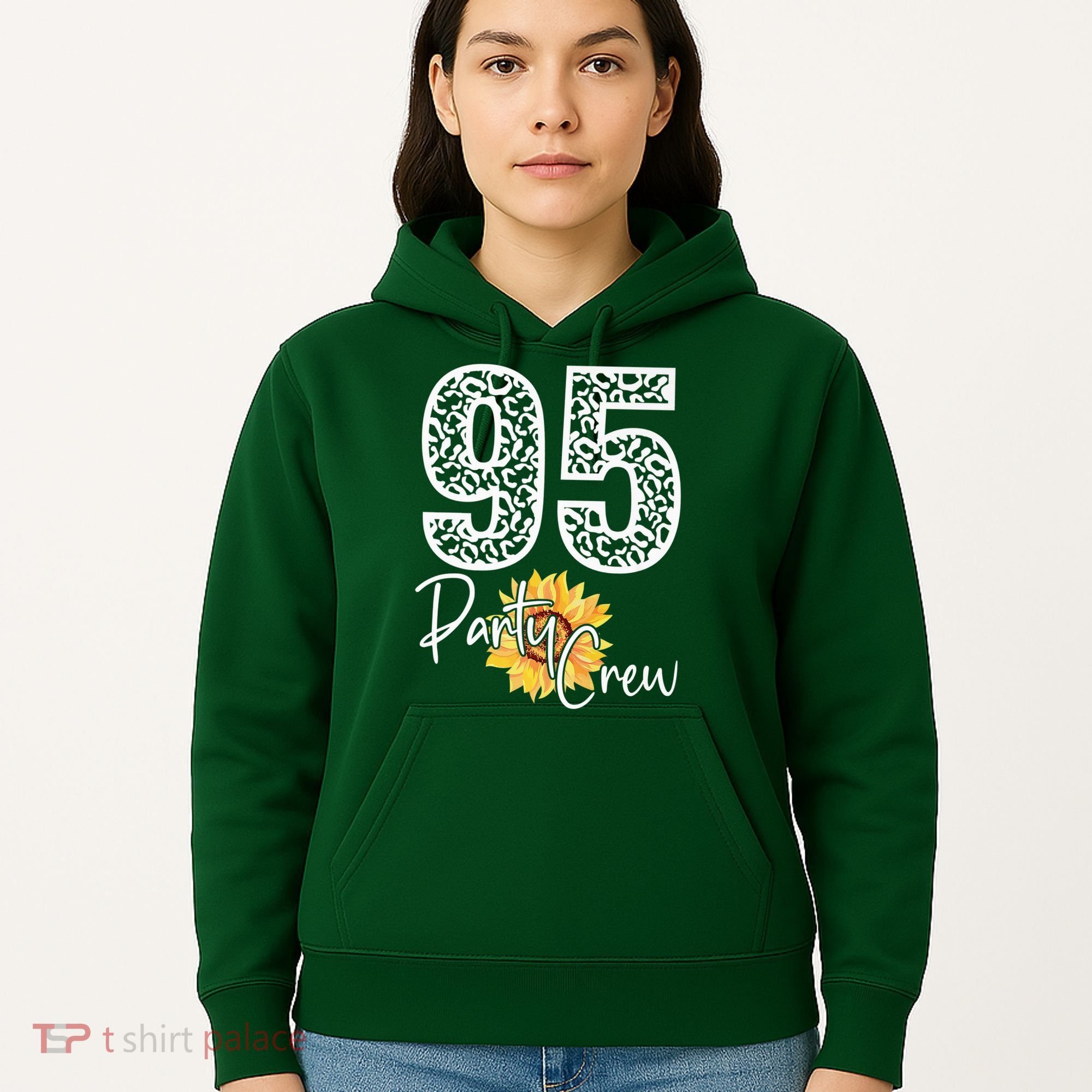 95 Party Crew Drinking Beer 95th Years Happy Birthday Sun Flower Hoodie