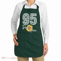 95 Party Crew Drinking Beer 95th Years Happy Birthday Sun Flower Apron thumb 2