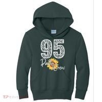 95 Party Crew Drinking Beer 95th Years Happy Birthday Sun Flower Kids Hoodie thumb 0