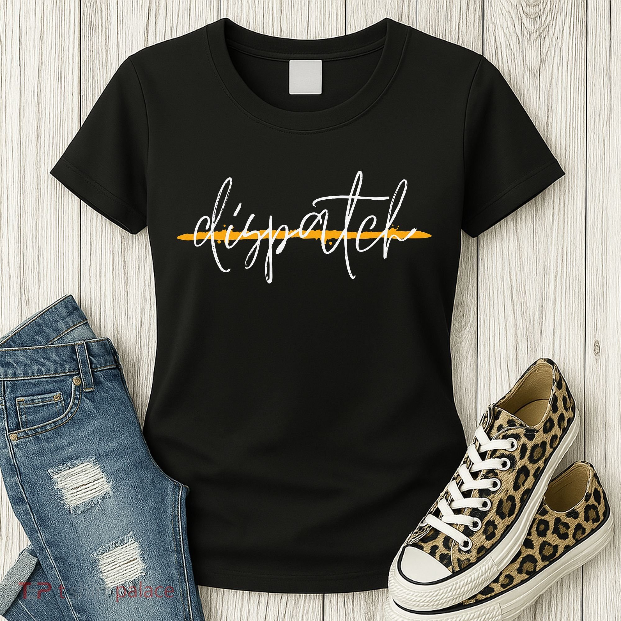 911 Police Dispatcher Thin Gold Line Sheriff Dispatch Life Women's T-Shirt
