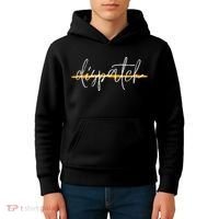 911 Police Dispatcher Thin Gold Line Sheriff Dispatch Life Kids Hoodie thumb 4