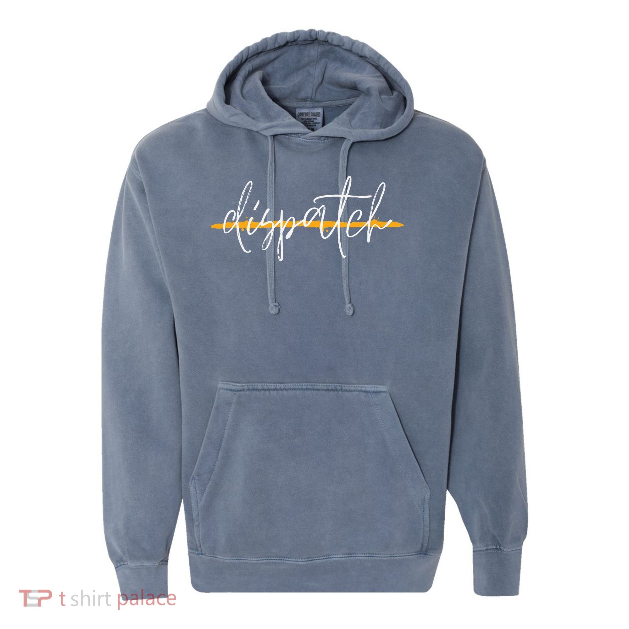 911 Police Dispatcher Thin Gold Line Sheriff Dispatch Life Comfort Colors Garment-Dyed Hooded Sweatshirt