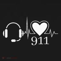 911 Police Dispatcher Thin Gold Line Heartbeat Law Enforcemt Long Sleeve Shirt thumb 2