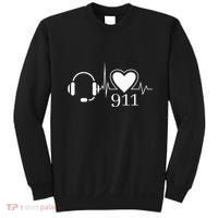 911 Police Dispatcher Thin Gold Line Heartbeat Law Enforcemt Sweatshirt thumb 0