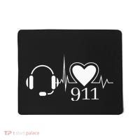 911 Police Dispatcher Thin Gold Line Heartbeat Law Enforcemt Mousepad thumb 0