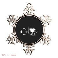 911 Police Dispatcher Thin Gold Line Heartbeat Law Enforcemt Ornament thumb 0