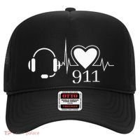 911 Police Dispatcher Thin Gold Line Heartbeat Law Enforcemt Hat thumb 0