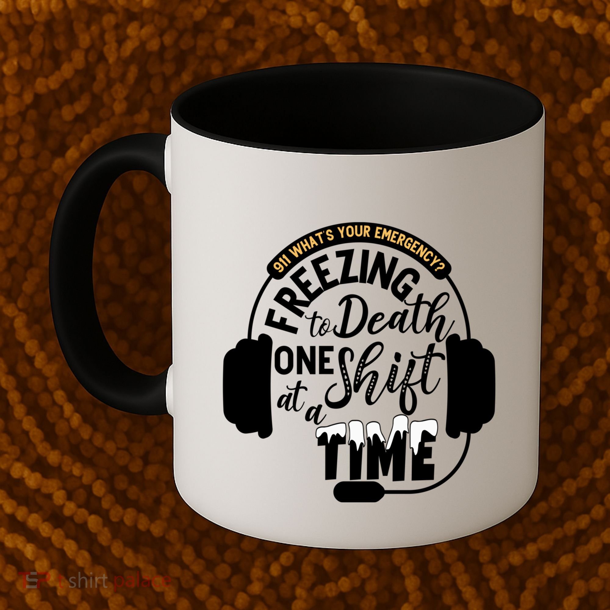911 Police Dispatcher Gift For Thin Gold Line 1st Responders Gift Coffee Mug