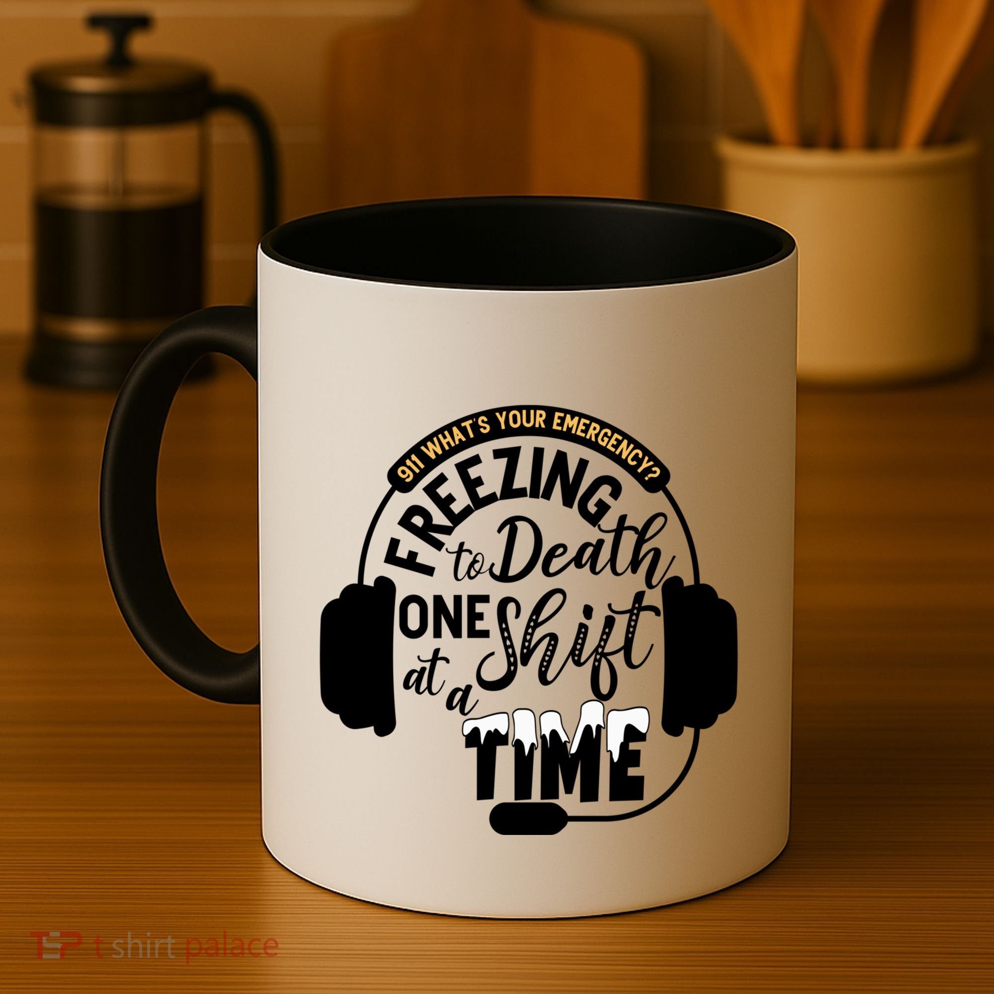 911 Police Dispatcher Gift For Thin Gold Line 1st Responders Gift Coffee Mug