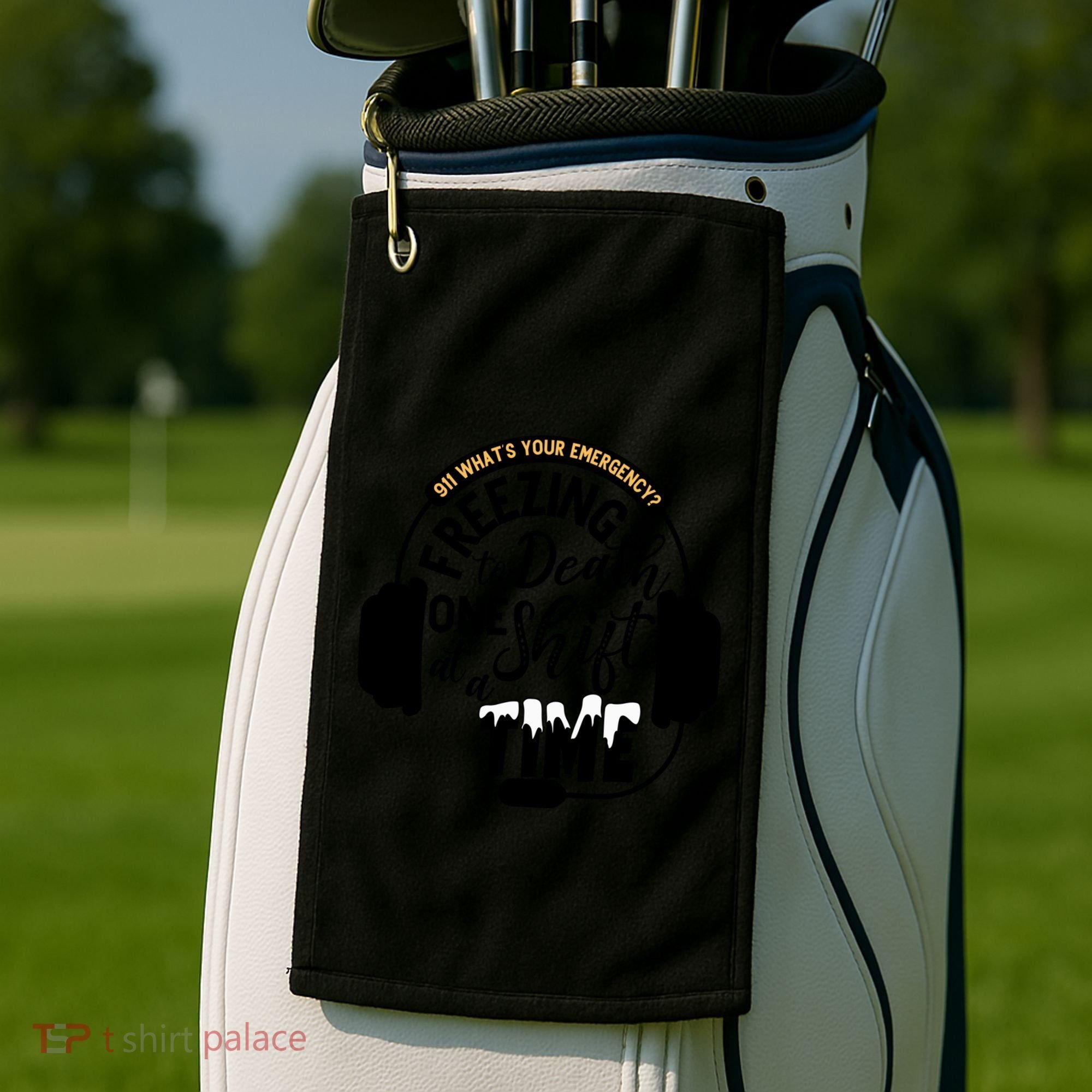 911 Police Dispatcher Gift For Thin Gold Line 1st Responders Gift Golf Towel