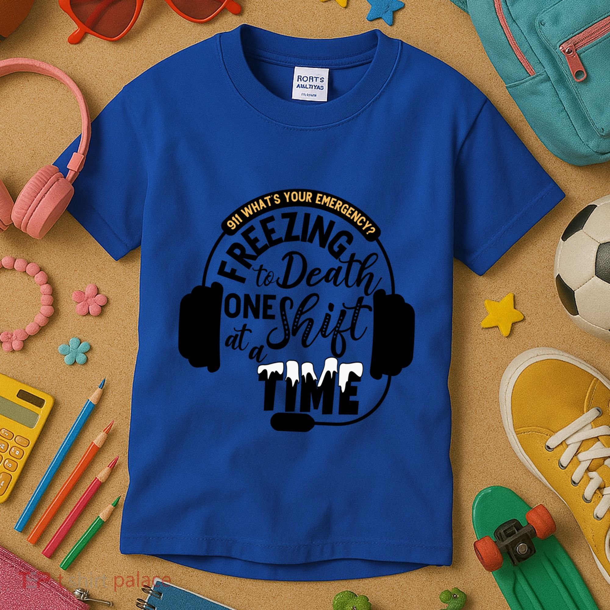 911 Police Dispatcher Gift For Thin Gold Line 1st Responders Gift Kids T-Shirt