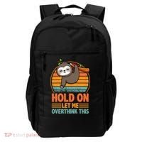 90s Retro Sunset Hang On Let Me Overthink This Sloth Funny Social Awkward Backpack thumb 0
