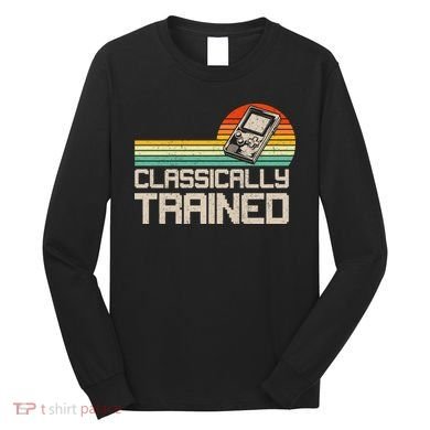 90' Retro Sunset Classically Trained Gaming Design, Game Lover Gift For Men Boys Long Sleeve Shirt