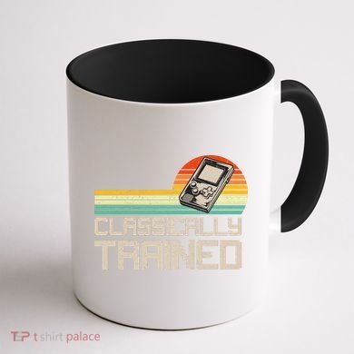 90' Retro Sunset Classically Trained Gaming Design, Game Lover Gift For Men Boys Coffee Mug back