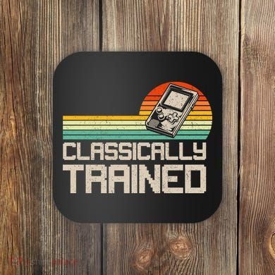 90' Retro Sunset Classically Trained Gaming Design, Game Lover Gift For Men Boys Coaster