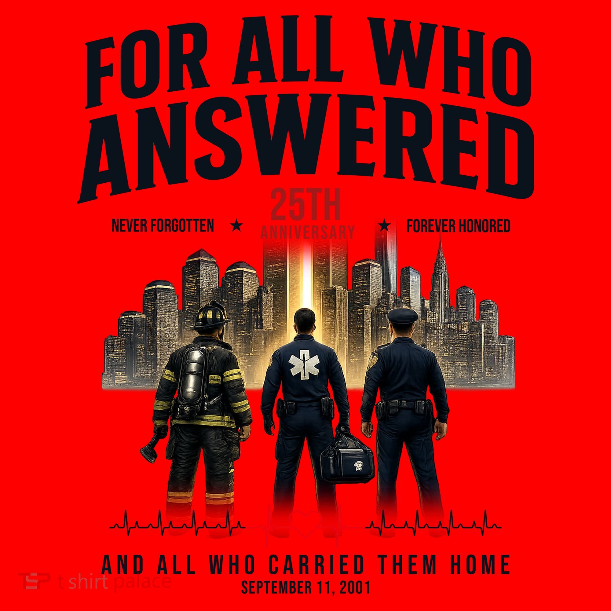 9/11 September 11th For All Who Answered 25th Anniversary Santa Hat