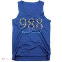 988 Suicide And Crisis Lifeline The World Needs You! Tank Top thumb 0