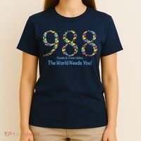 988 Suicide And Crisis Lifeline The World Needs You! T-Shirt thumb 4
