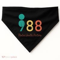 988 Semicolon Mental Health Matters Suicide Prevention USA-Made Doggie Bandana thumb 0