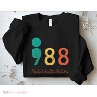 988 Semicolon Mental Health Matters Suicide Prevention Sweatshirt thumb 2