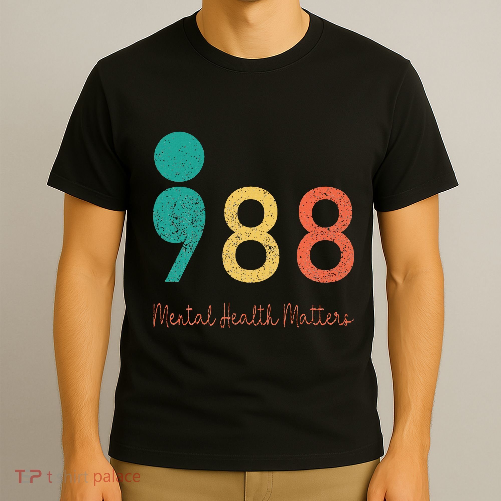 988 Semicolon Mental Health Matters Suicide Prevention T-Shirt